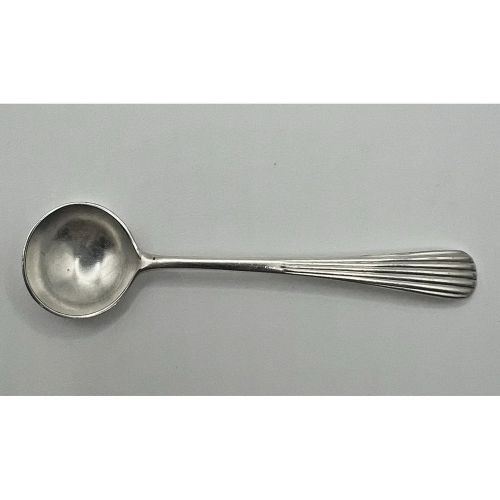 Vintage Dixon England Silverplate Mustard Salt Condiment Caviar Spoon Reeded